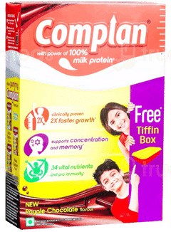 Complan New Royale Chocolate Flavour Refill Powder 500Gm With Tiffin Box Free Complan New Royale Chocolate Flavour Refill Powder 500Gm With Tiffin Box Free