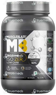 Muscleblaze Biozyme Iso Zero Low Carb Ice Cream Chocolate Flavour Powder 1000gm