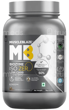 Muscleblaze Biozyme Iso Zero Low Carb Ice Cream Chocolate Flavour Powder 1000Gm Muscleblaze Biozyme Iso Zero Low Carb Ice Cream Chocolate Flavour Powder 1000Gm