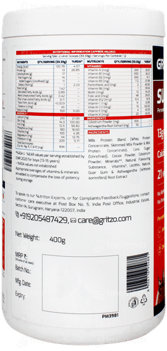 Gritzo Supermilk 13+ Yrs Boy Height+ Double Chocolate Flavour Powder 400gm