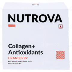 Nutrova Collagen + Antioxidants Cranberry Flavour 12Gm Pack Of 30 Sachet