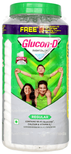 Glucon D Regular Powder 1000gm With Free Glucon D Orange 250gm