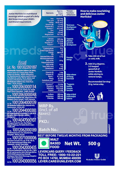 Junior Horlicks Vanilla Flavour Refill Powder 500Gm