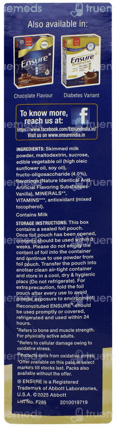 Ensure Vanilla Flavour Refill Powder 375gm