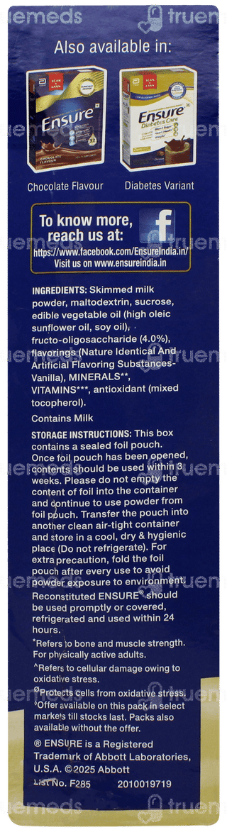 Ensure Vanilla Flavour Refill Powder 375gm