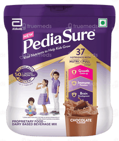 PEDIASURE NEW NUTRITION FOR KIDS GROWTH CHOCOLATE FLAVOUR POWDER JAR 375GM