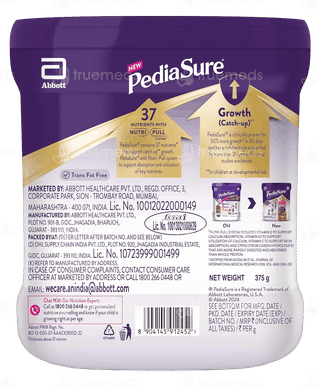 Pediasure New Nutrition For Kids Growth Chocolate Flavour Powder Jar 375Gm