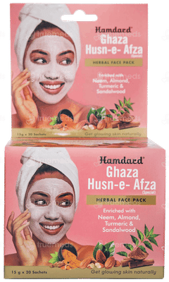 Hamdard Ghaza Husn E Afza Special Herbal Face Pack 15gm Pack Of 20 Sachets
