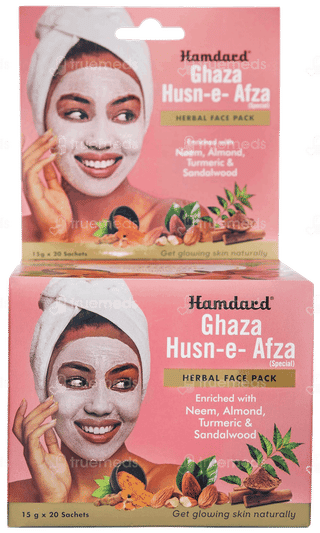 Hamdard Ghaza Husn E Afza Special Herbal Face Pack 15gm Pack Of 20 Sachets