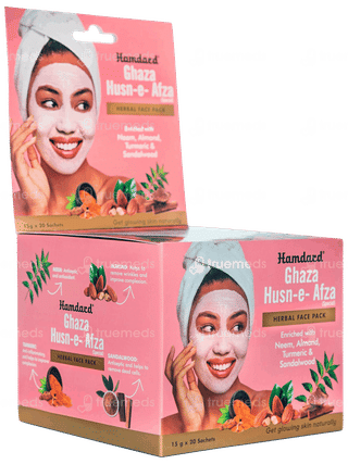 Hamdard Ghaza Husn E Afza Special Herbal Face Pack 15gm Pack Of 20 Sachets