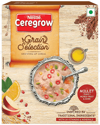 Nestle Ceregrow Grain Selection Ragi Mixed Fruit And Ghee Cereal 300gm