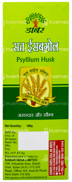 Dabur Sat Isabgol Psyllium Husk 180gm