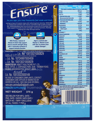 Ensure Chocolate Flavour Refill Powder 375gm