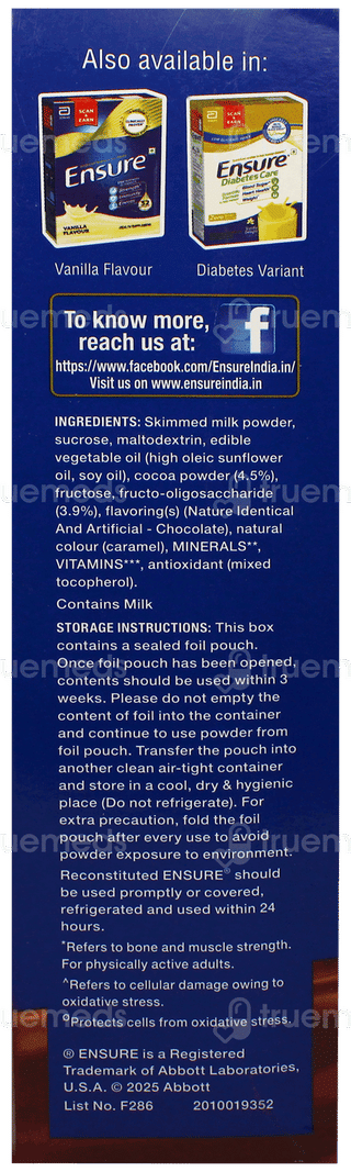 Ensure Chocolate Flavour Refill Powder 375gm