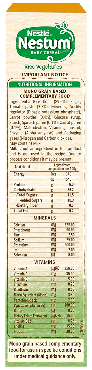 Nestle Nestum 8 To 24 Months Rice Vegetables Baby Cereal 300gm