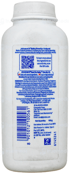 Johnsons Baby Natural Plant Based Powder 100Gm