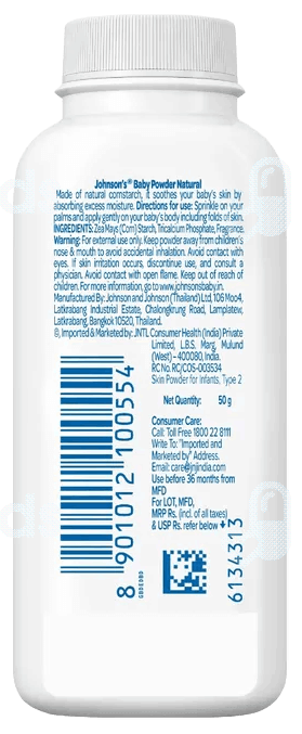 Johnsons Baby Natural Plant Based Powder 50Gm