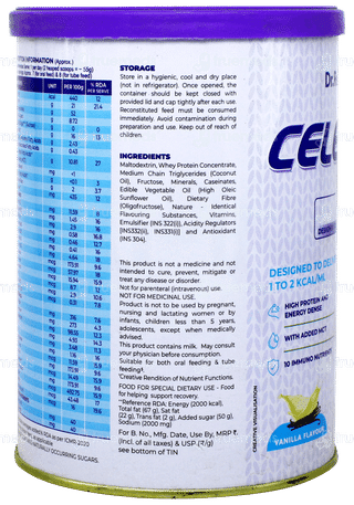 Celevida En Vanilla Flavour Powder 400gm