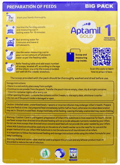 Aptamil Gold 1 From Birth To 6 Months Infant Formula With Probiotic Refill Powder 1.2kg