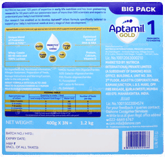 Aptamil Gold 1 From Birth To 6 Months Infant Formula With Probiotic Refill Powder 1.2kg