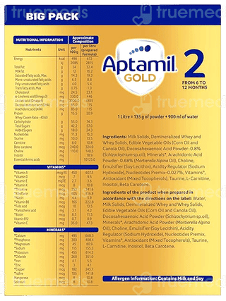 Aptamil Gold Stage 2 From 6 To 12 Months Powder 1200Gm