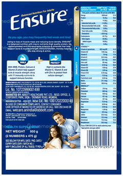 Ensure New And Improved Chocolate Flavour Refill Powder 950gm