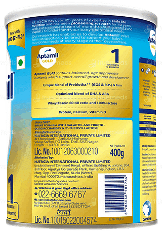 Aptamil Gold Stage 1 From Birth To 6 Months Tin Powder 400gm
