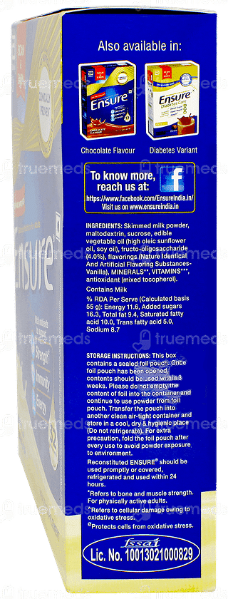 Ensure New And Improved Vanilla Flavour Refill Powder 375gm