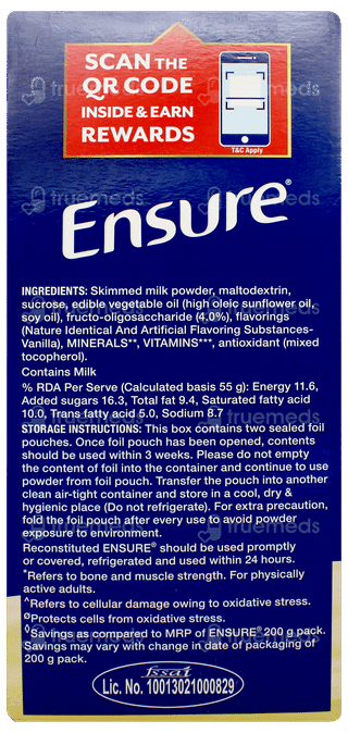Ensure New And Improved Vanilla Flavour Refill Powder 950gm