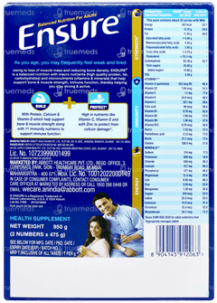 Ensure New And Improved Vanilla Flavour Refill Powder 950gm