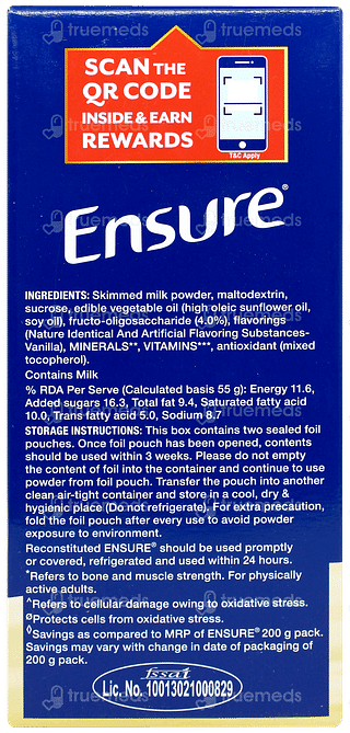 Ensure New And Improved Vanilla Flavour Refill Powder 950gm
