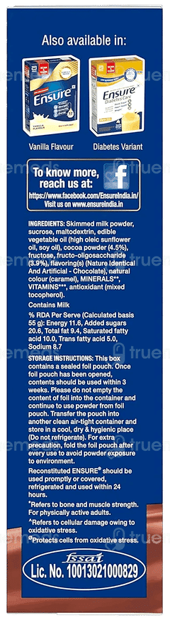 Ensure New And Improved Chocolate Flavour Refill Powder 375gm