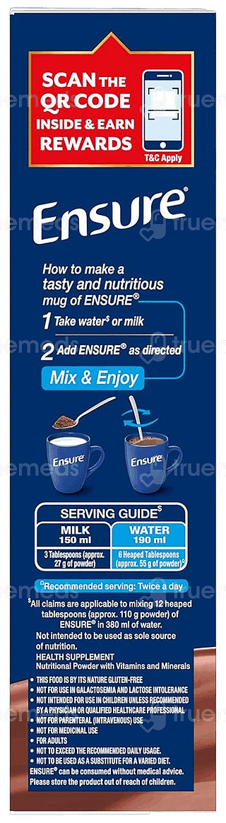 Ensur Enew And Improved Chocolate Flavour Refill Powder 375gm