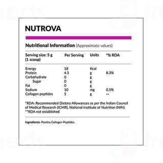 Nutrova Collagen Peptides Unflavoured Powder 300gm