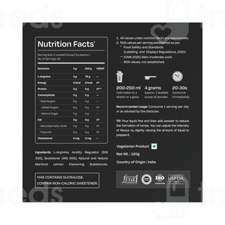 Nutrabay Gold L Arginine Lemon Powder 120Gm