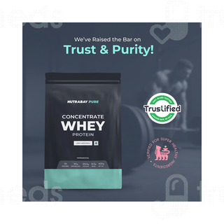 Nutrabay Pure Whey Concentrate Unflavoured Protein Powder 500gm