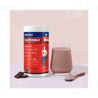 Gritzo Supermilk 13+ Yrs Girls Double Chocolate Flavour Powder 400Gm