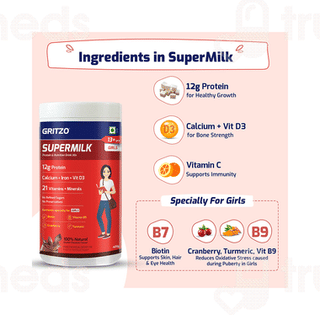 Gritzo Supermilk 13+ Yrs Girls Double Chocolate Flavour Powder 400Gm