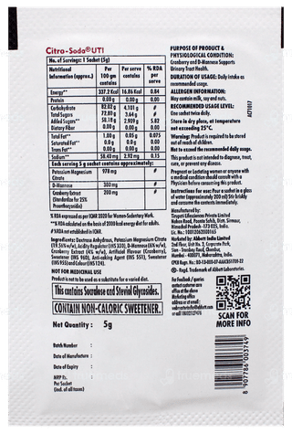 Citro Soda Uti Cranberry Flavour Powder 5Gm