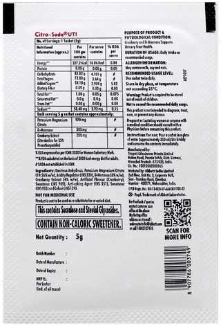 Citro Soda Uti Cranberry Flavour Powder 5Gm