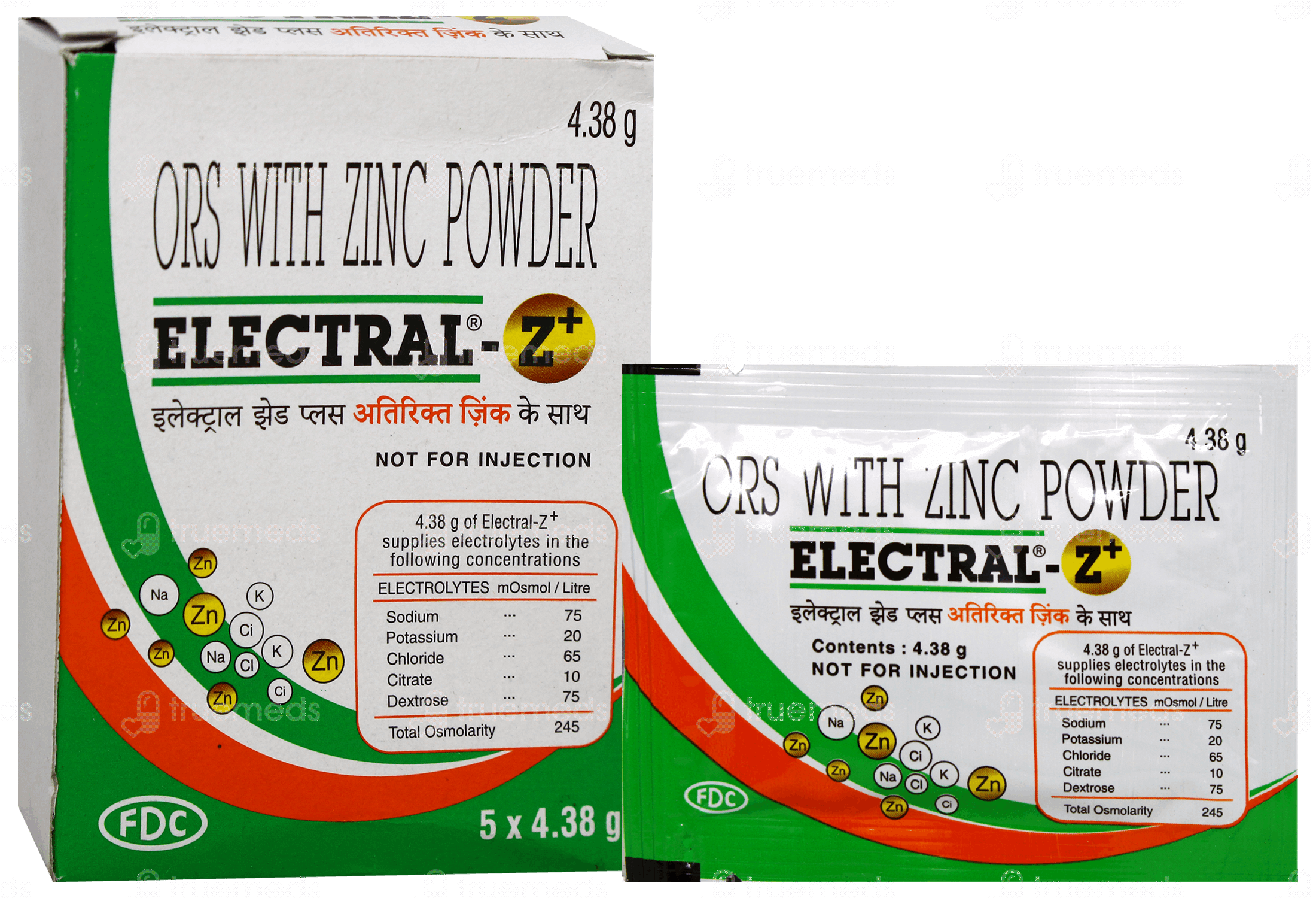 Electral Z+ Powder 4.38Gm Pack Of 5