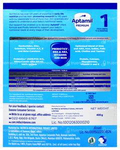 Aptamil Premium Stage 1 From Birth To 6 Month Infant Formula Refill Powder 400gm