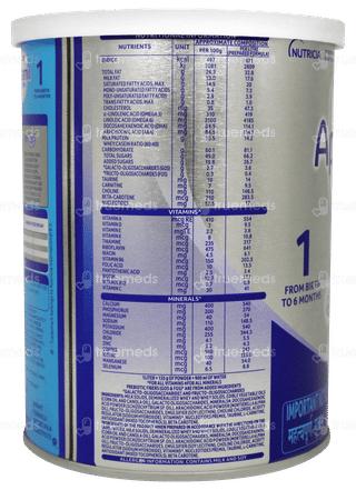 Aptamil Premium Stage 1 From Birth To 6 Month Infant Formula  Powder Jar 400gm