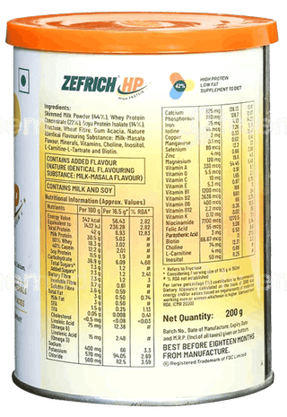 Zefrich Hp Milk Masala Flavour Powder 200Gm