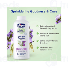 Chicco Baby Moments Rice Starch & Allantoin Talcum Powder 150gm