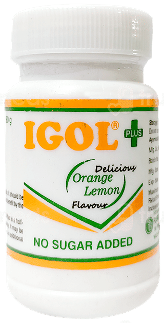 Igol Plus Orange Lemon Flavour No Sugar Added Powder 90Gm