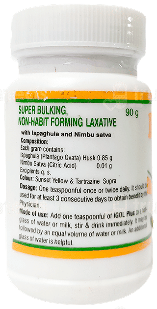 Igol Plus Orange Lemon Flavour No Sugar Added Powder 90Gm