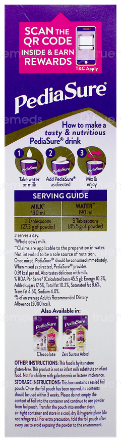 Pediasure Vanilla Flavour Refill Powder 375Gm Pediasure Vanilla Flavour Refill Powder 375Gm