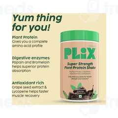 Plix Super Strength Plant Protein Shake Raw Chocolate 500gm