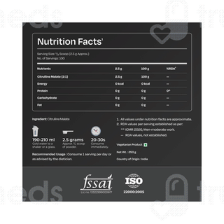 Nutrabay Citrulline Malate Amino Acid Unflavoured Powder 250gm